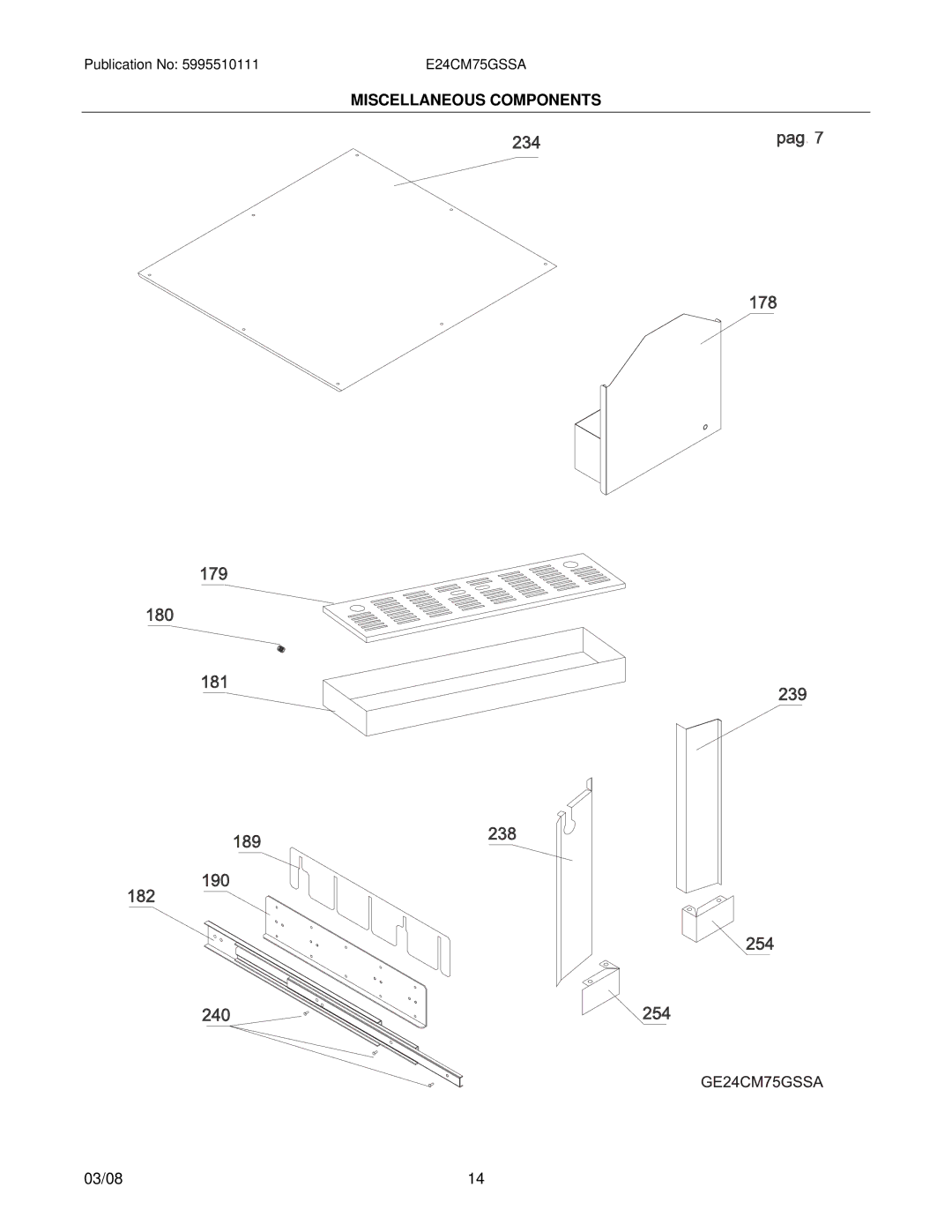 Electrolux E24CM75GSSA installation instructions Miscellaneous Components 