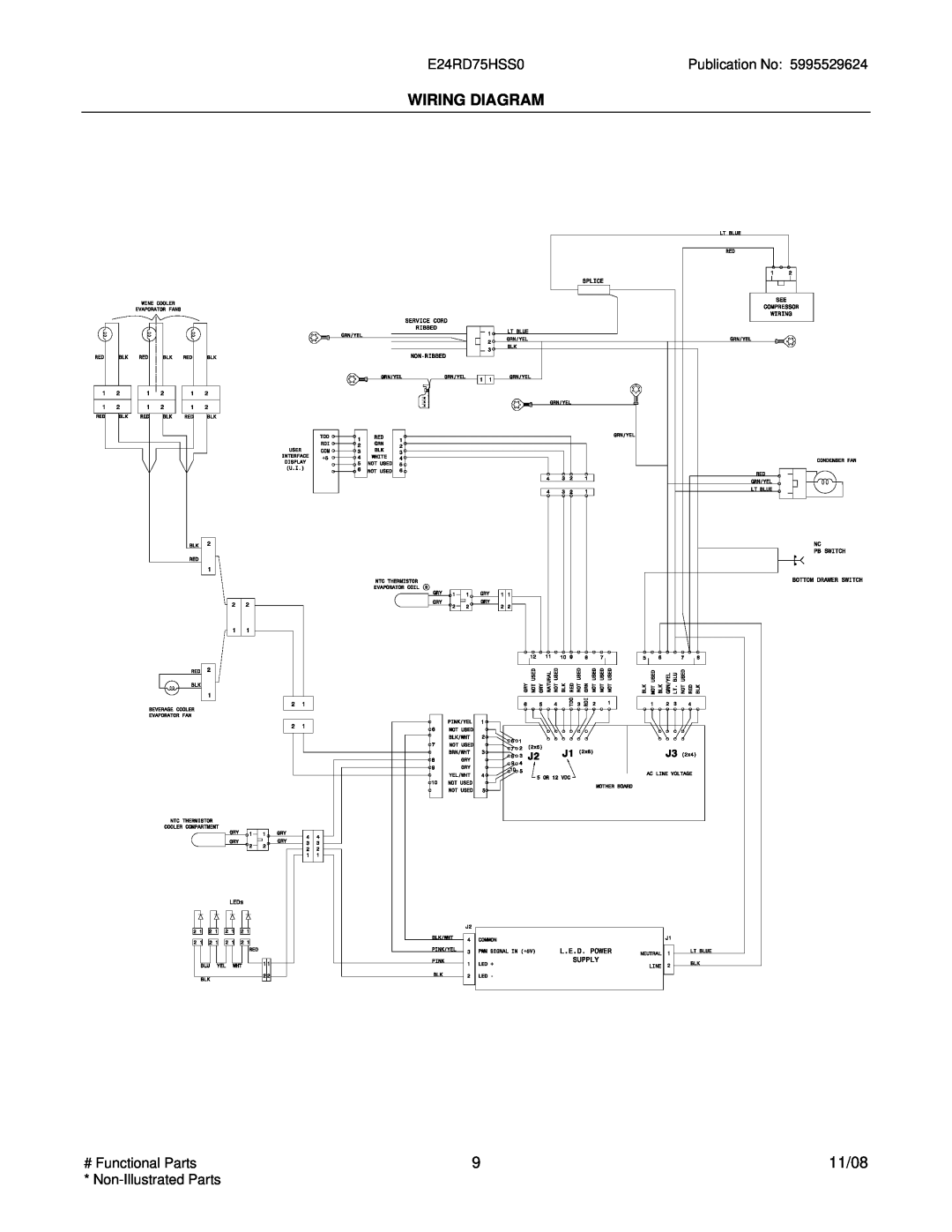 Electrolux E24RD75HSS0 manual Wiring Diagram, 11/08, Publication No 