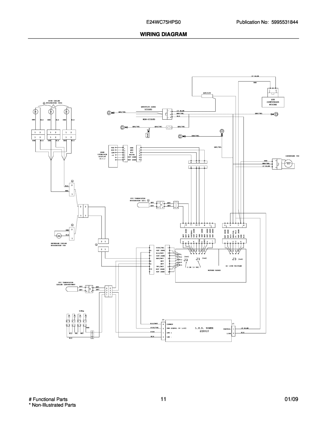 Electrolux E24WC75HPS0 manual Wiring Diagram, 01/09, Publication No 