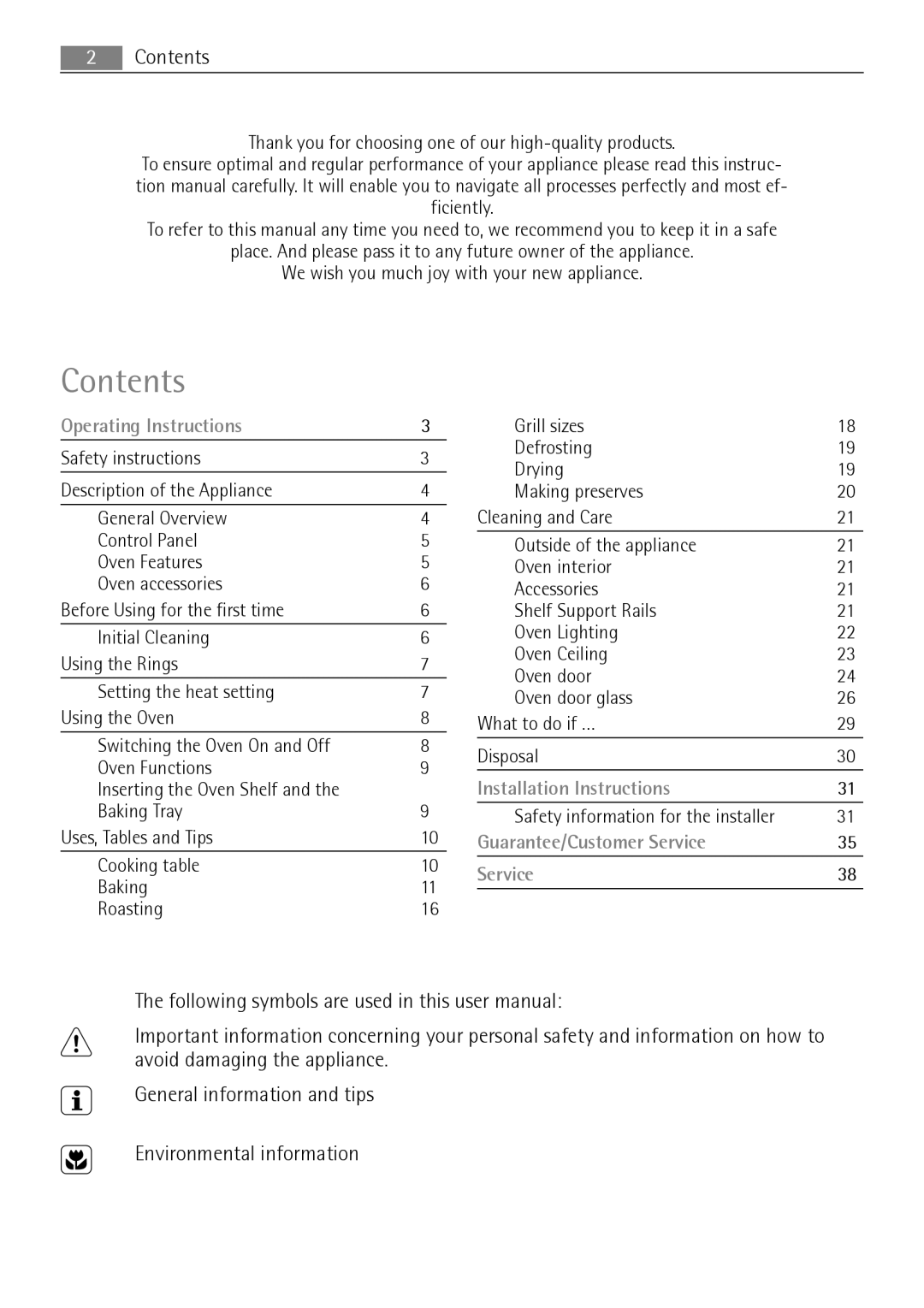 Electrolux E3000-5 user manual Contents 