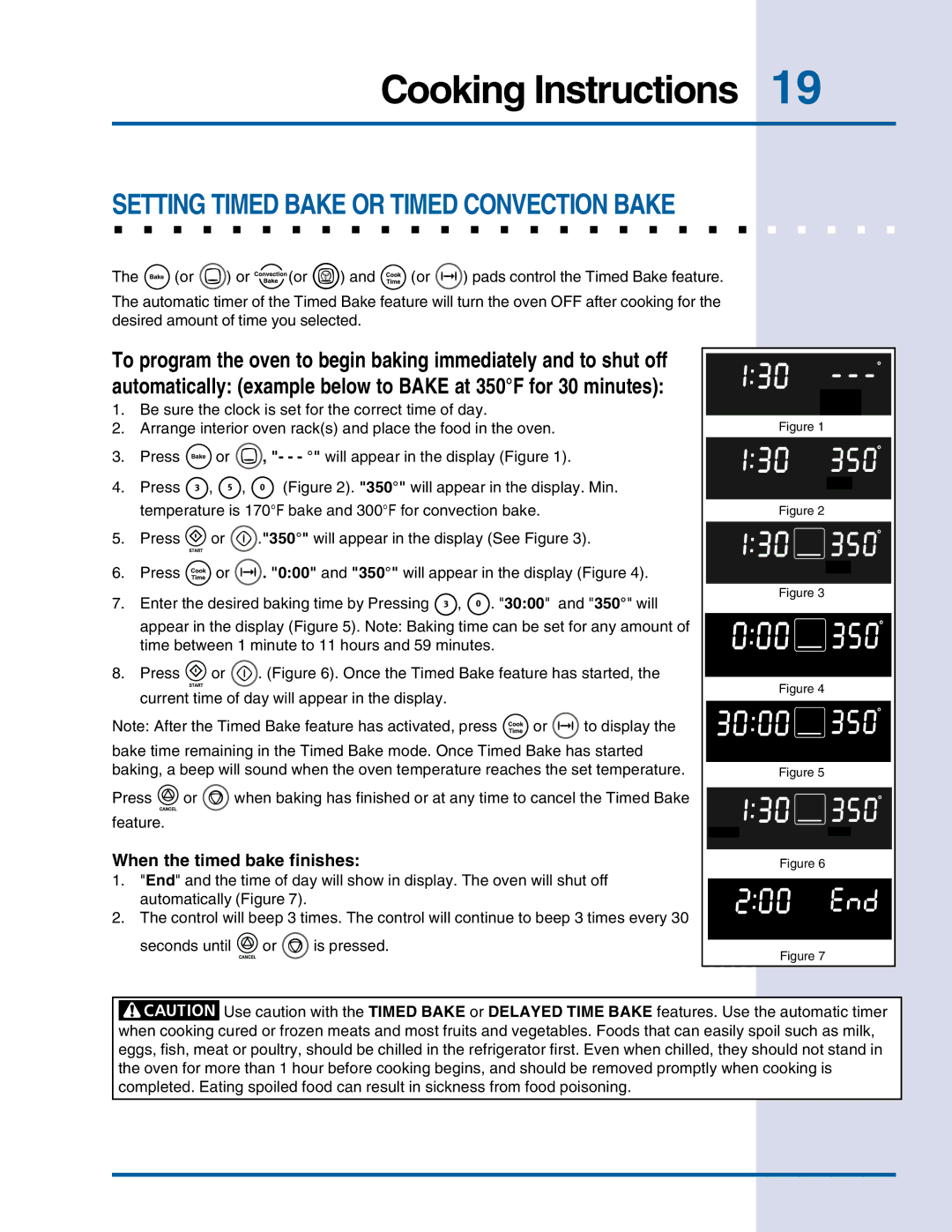 Electrolux E30EW75DSS manual Setting Timed Bake or Timed Convection Bake 