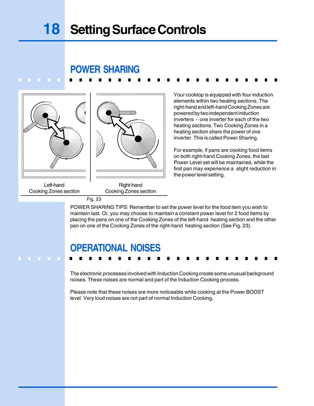 Electrolux E30IC75FSS manual Power Sharing, Operational Noises 