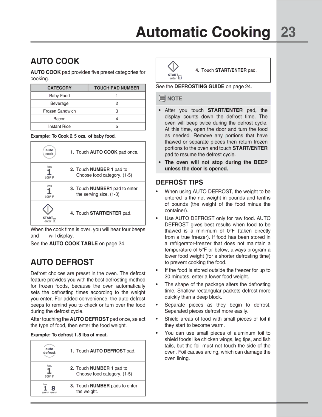 Electrolux E30MH65GSS manual 650$00, 650%&3045, 30455*14, Example To Cook 2.5 ozs. of baby food 