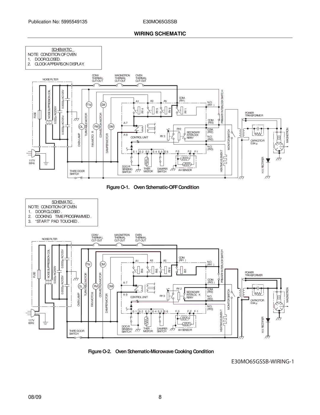 Electrolux E30MO65GSSB installation instructions Wiring Schematic 