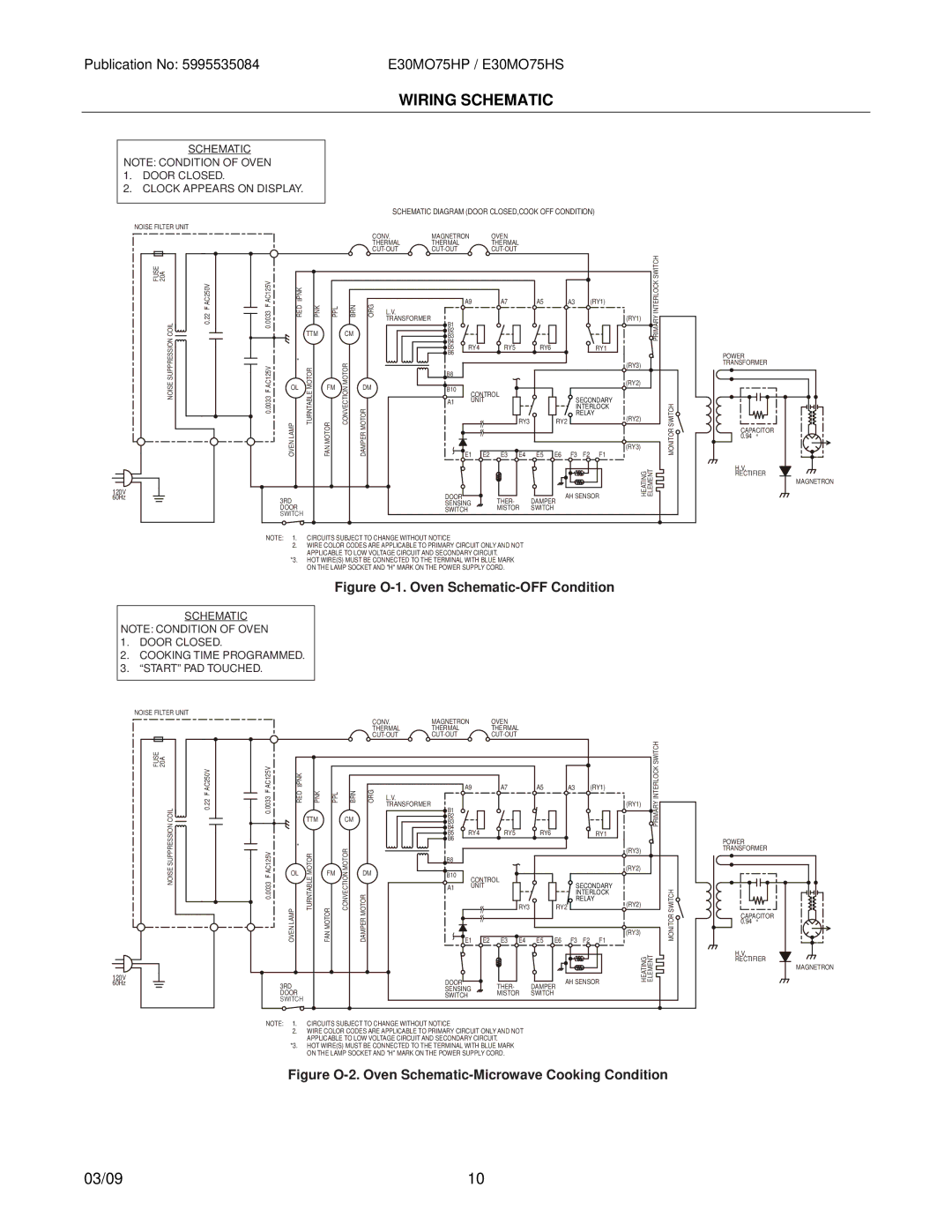 Electrolux E30MO75HSSA, E30MO75HPSA installation instructions Wiring Schematic 