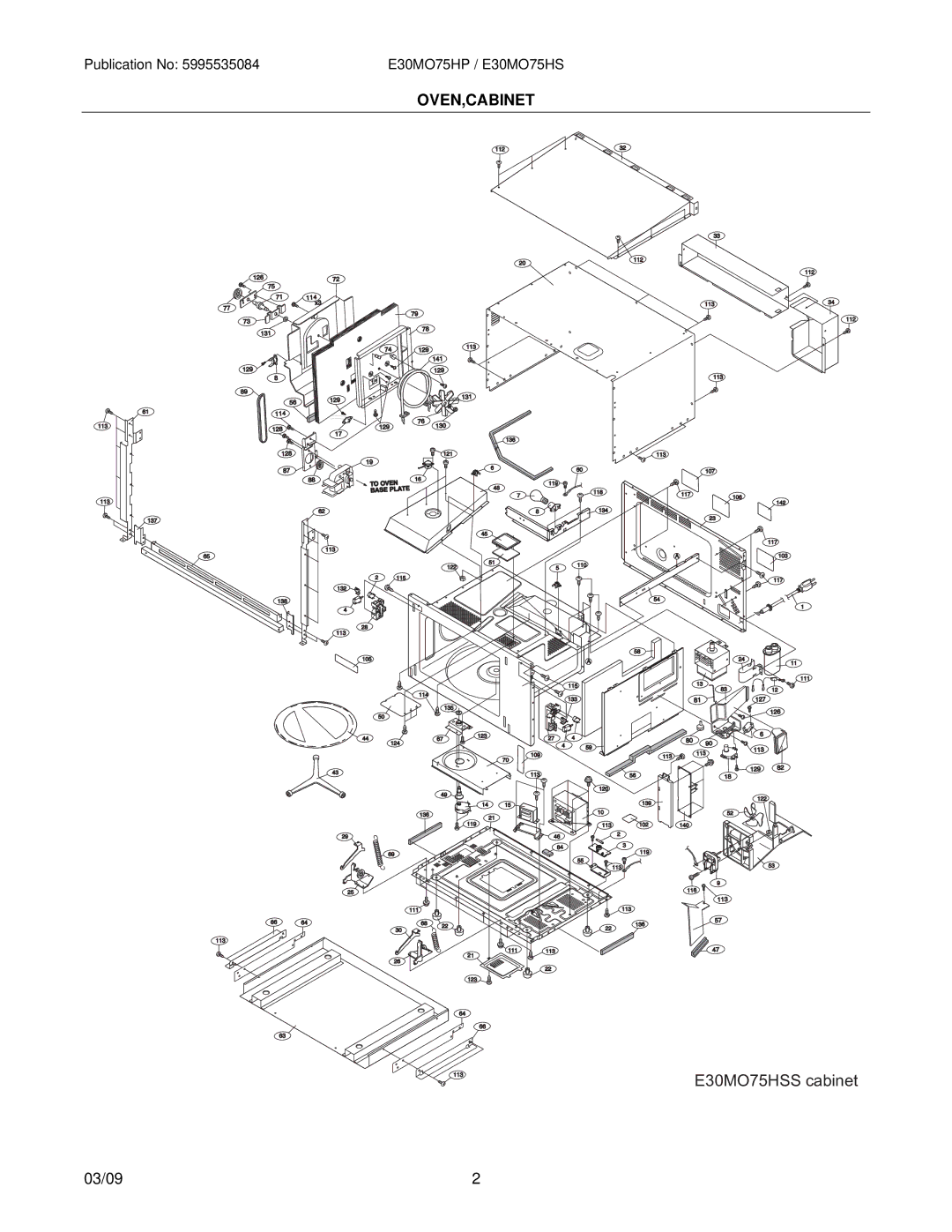 Electrolux E30MO75HSSA, E30MO75HPSA installation instructions E30MO75HSS cabinet 