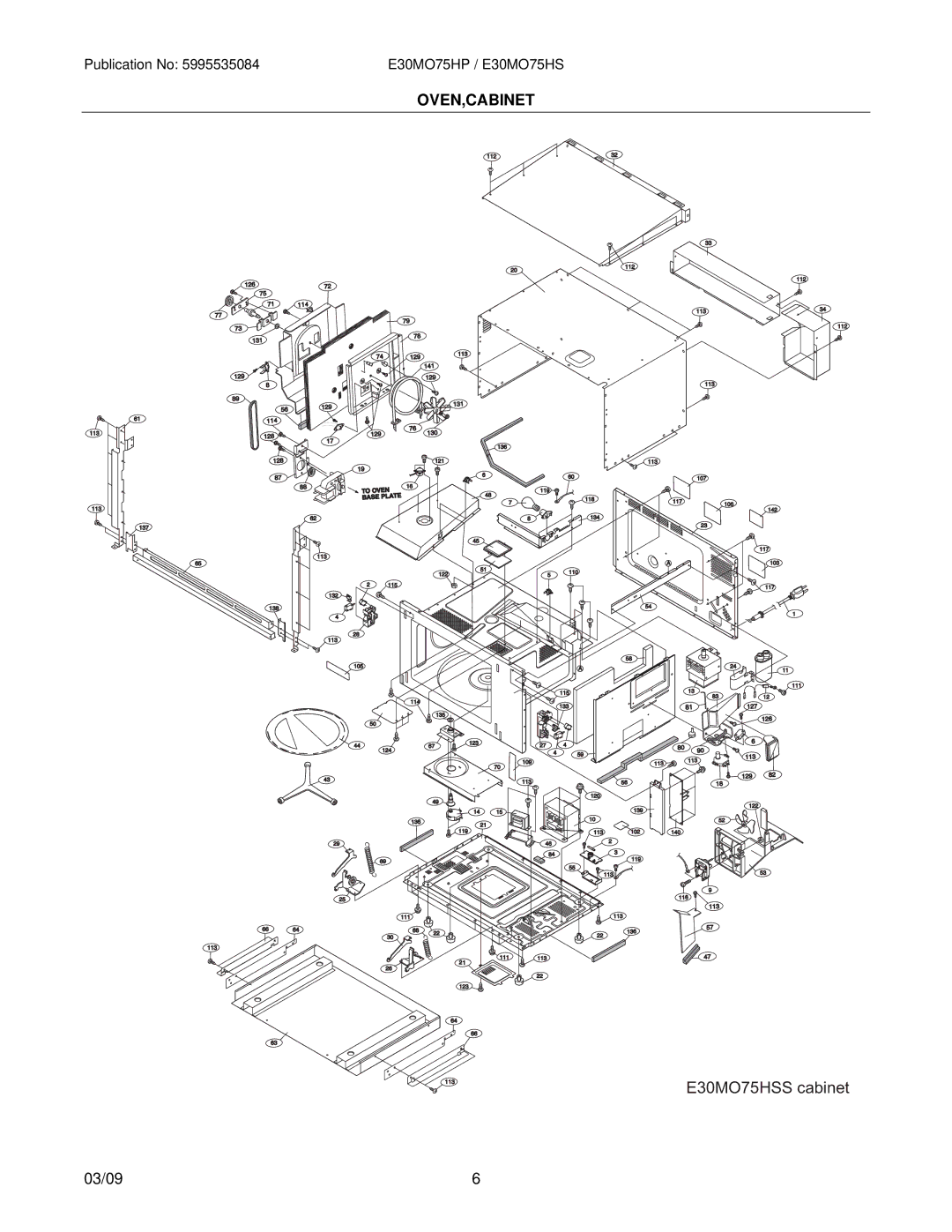 Electrolux E30MO75HSSA, E30MO75HPSA installation instructions E30MO75HSS cabinet 