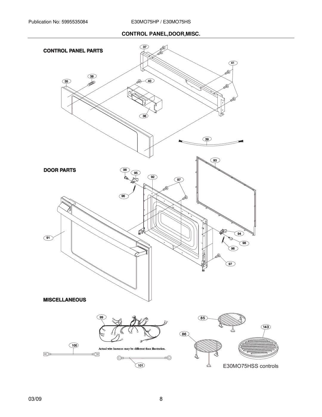 Electrolux E30MO75HSSA, E30MO75HPSA installation instructions E30MO75HSS controls 