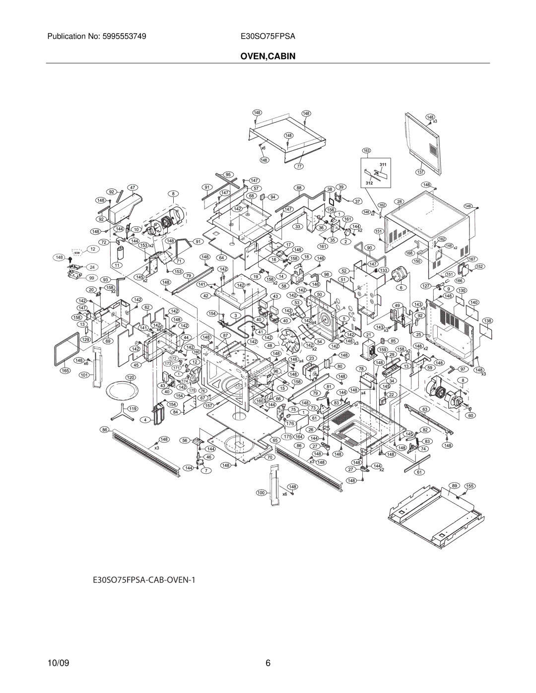 Electrolux E30SO75FP installation instructions Oven,Cabin 