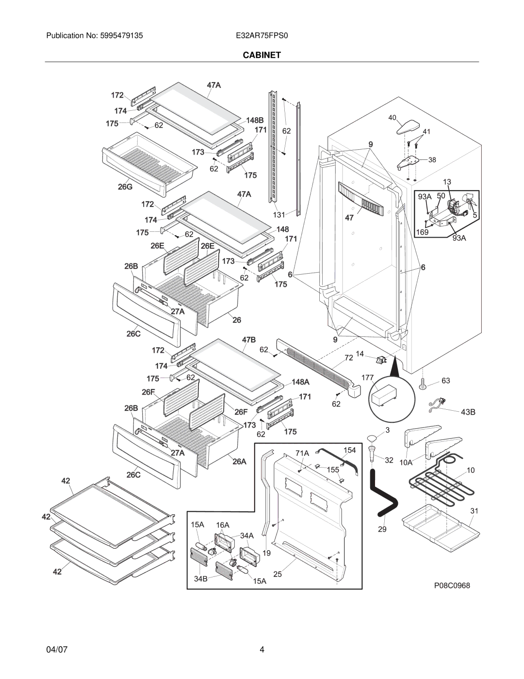 Electrolux E32AF75FPS0 manual Cabinet 