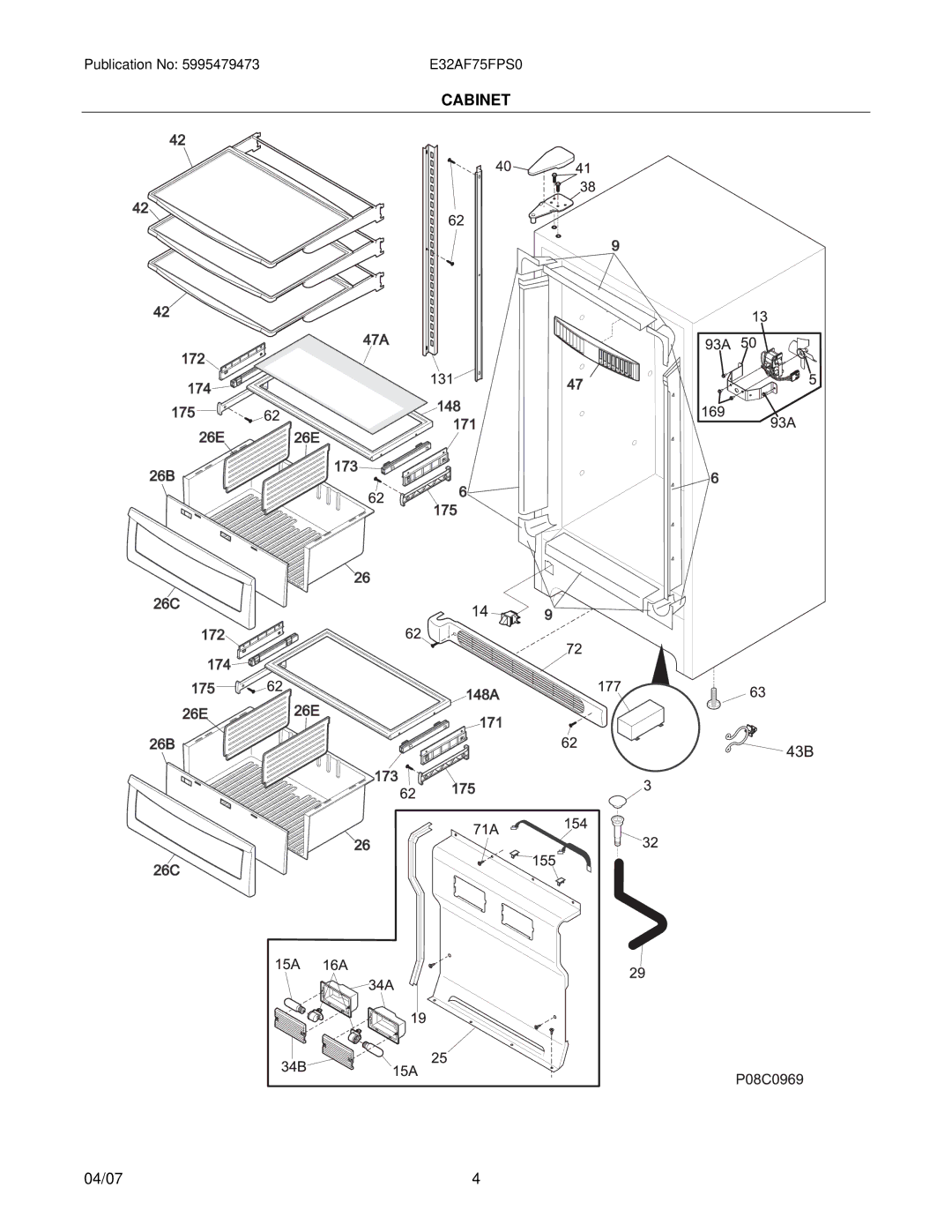 Electrolux E32AF75FPS0 manual Cabinet 