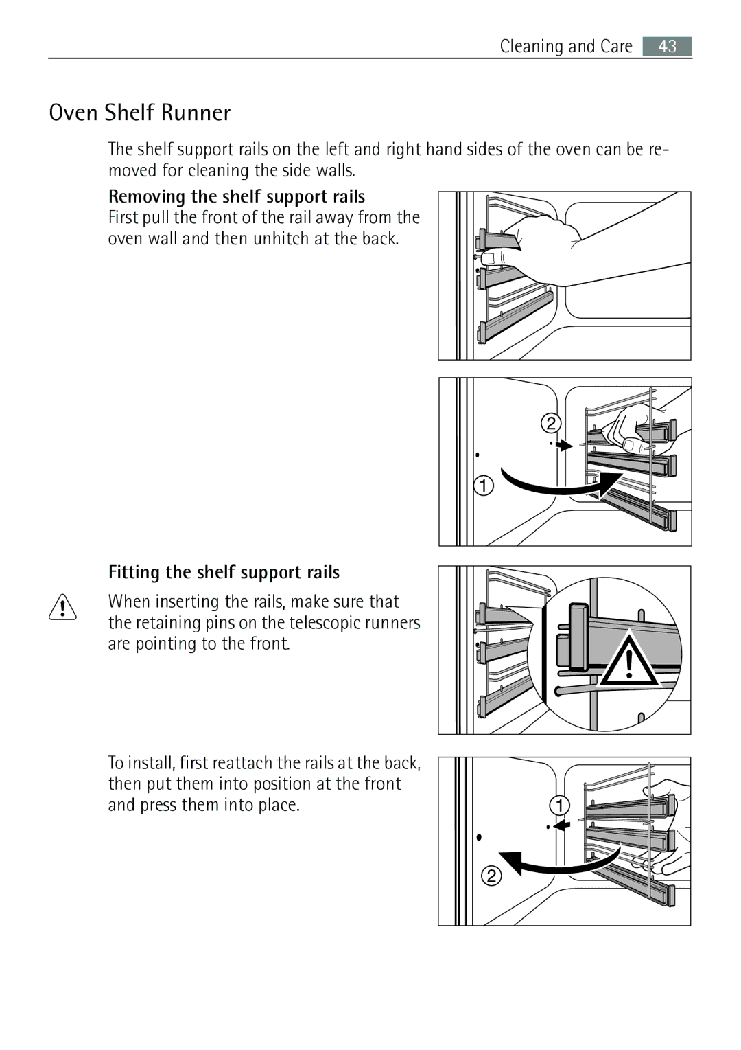 Electrolux E43012-5 user manual Oven Shelf Runner 