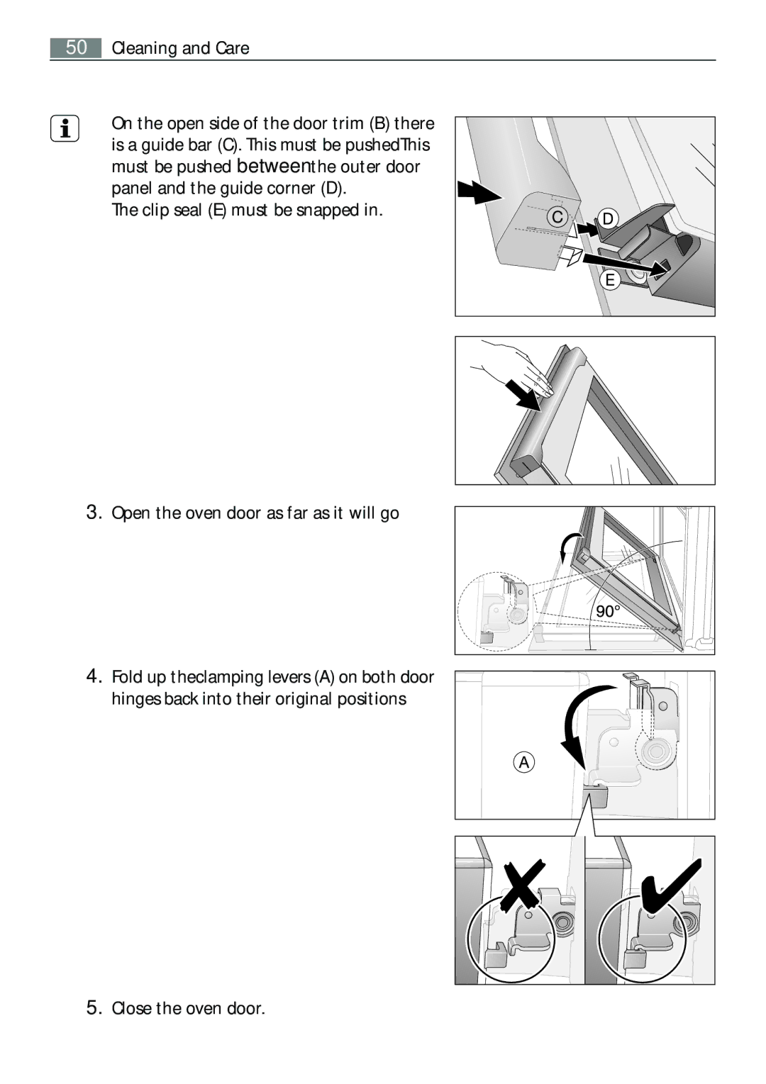 Electrolux E43012-5 user manual Close the oven door 