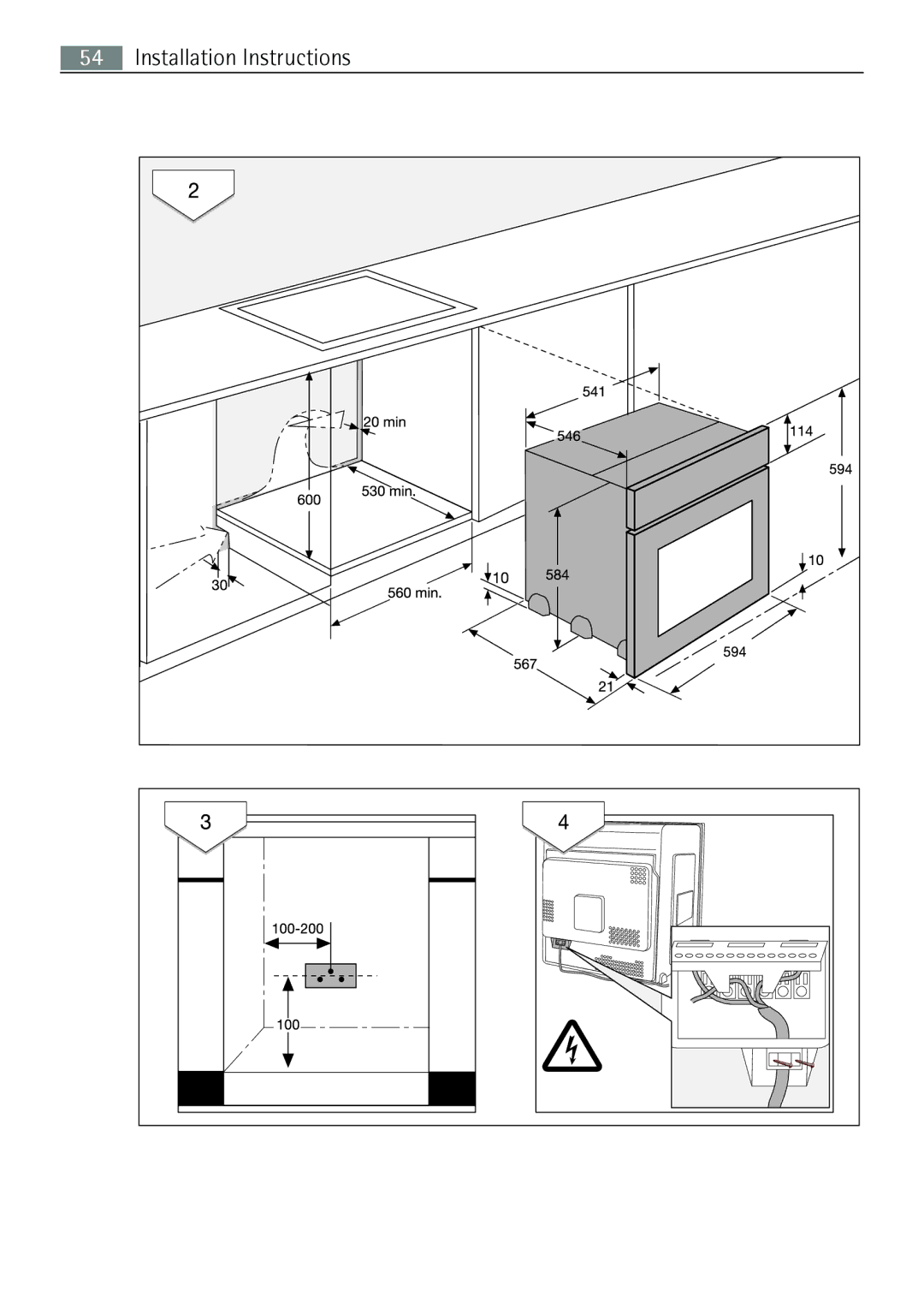 Electrolux E43012-5 user manual Installation Instructions 