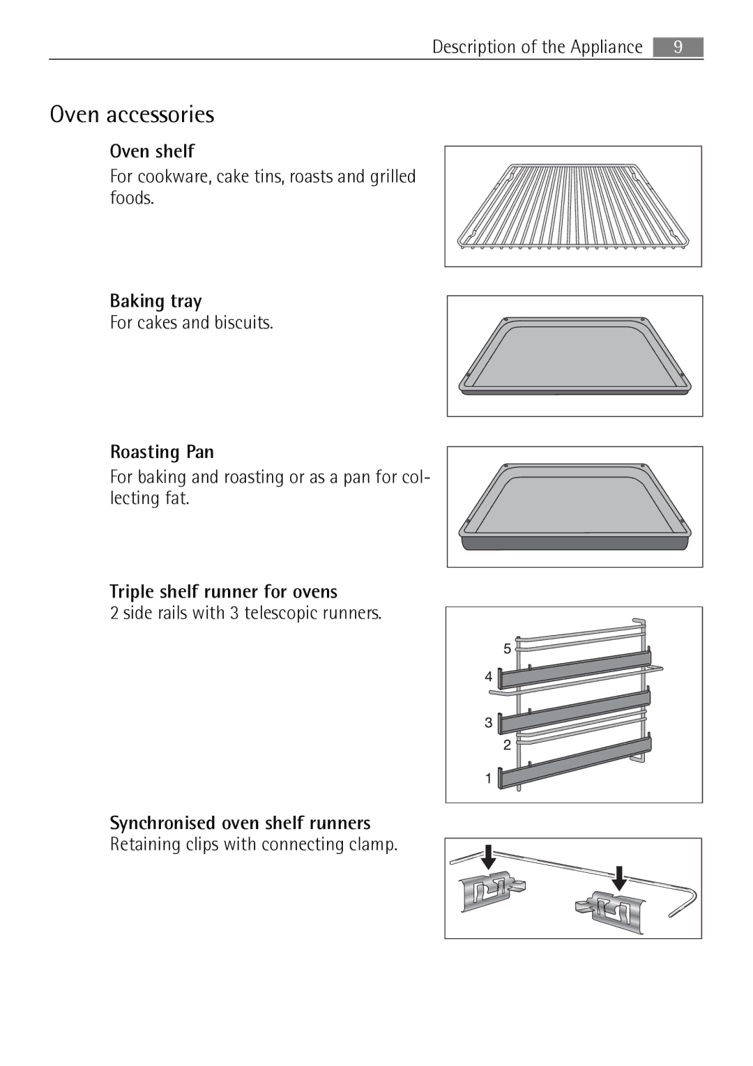 Electrolux E43012-5 user manual Oven accessories 