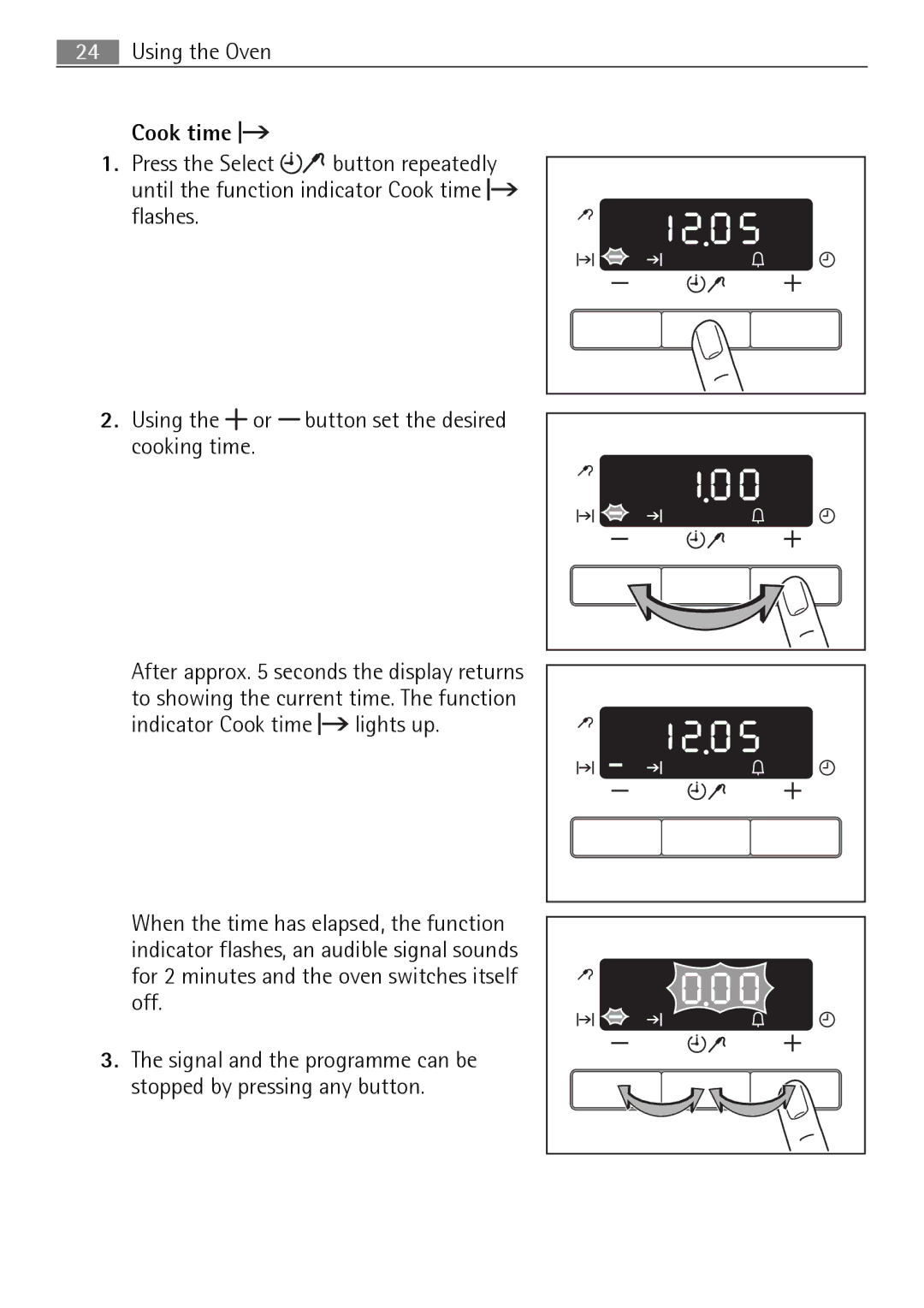 Electrolux E4431-5 user manual Cook time 