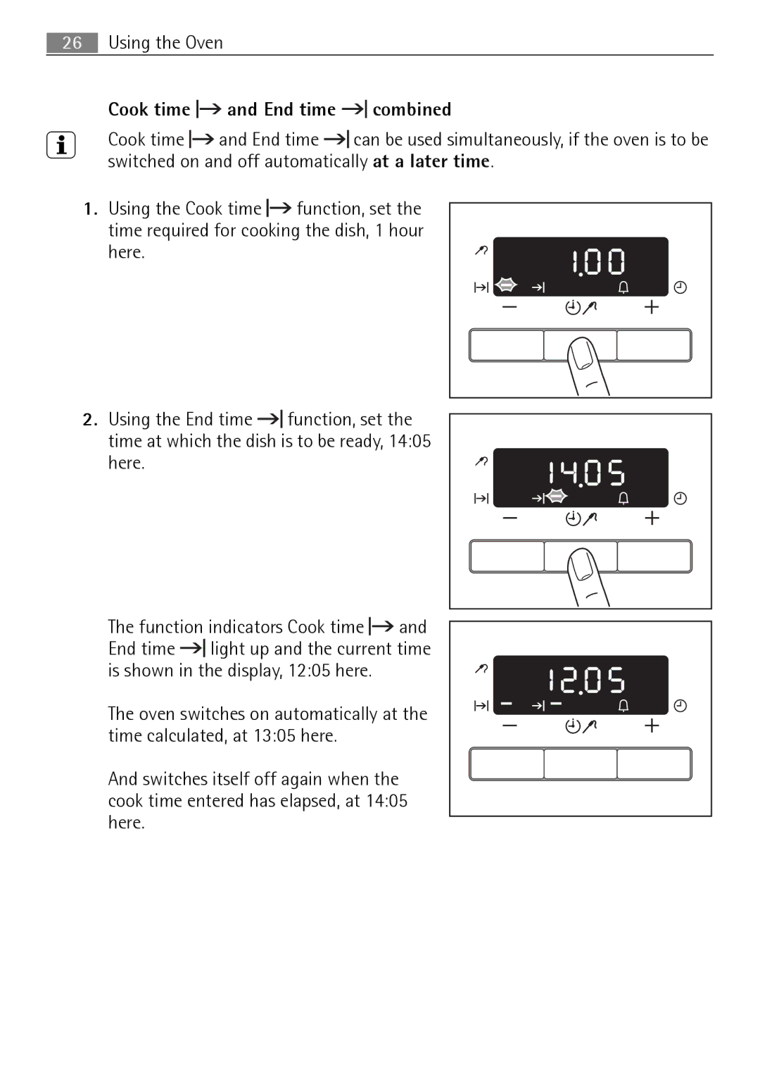 Electrolux E4431-5 user manual Cook time and End time combined 