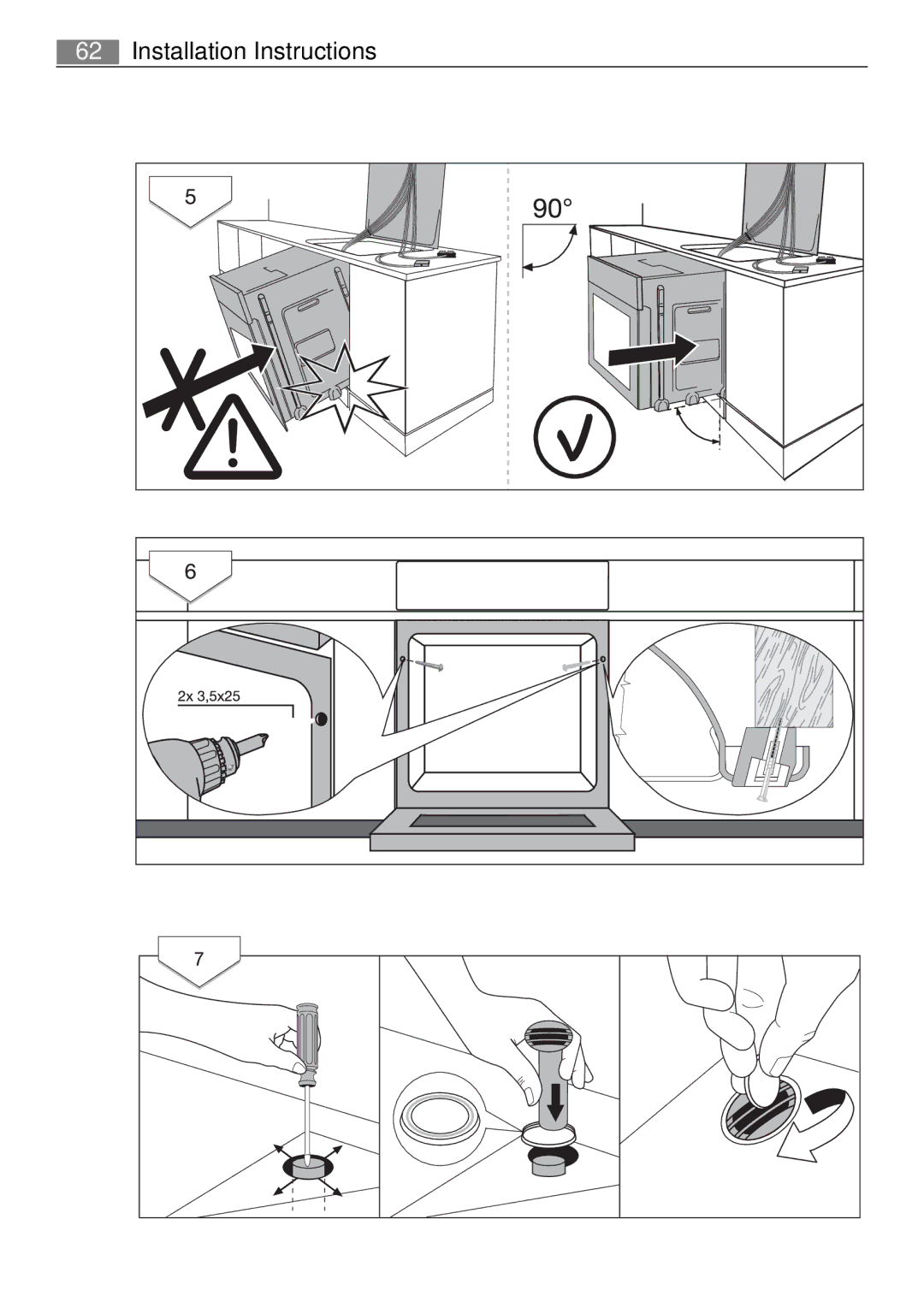 Electrolux E4431-5 user manual Installation Instructions 