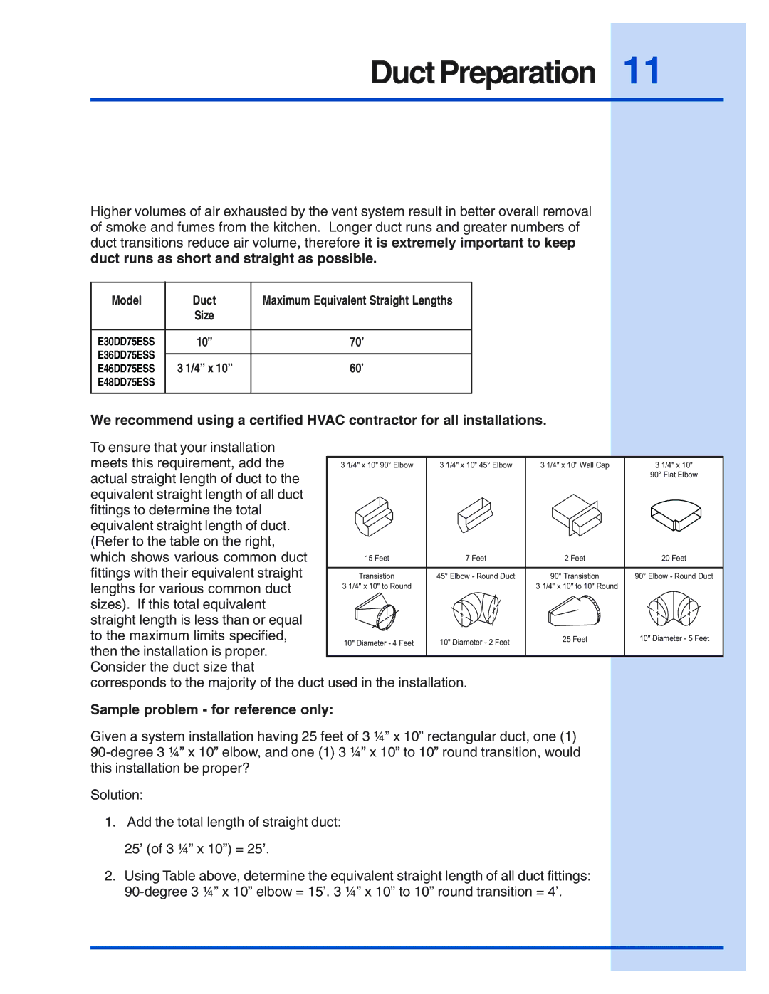 Electrolux E30DD75ESS, E48DD75ESS, E46DD75ESS, E36DD75ESS installation instructions Sample problem for reference only 