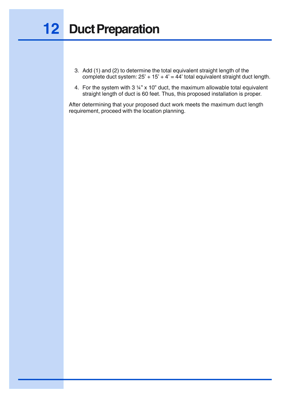 Electrolux E48DD75ESS, E46DD75ESS, E36DD75ESS, E30DD75ESS installation instructions Duct Preparation 