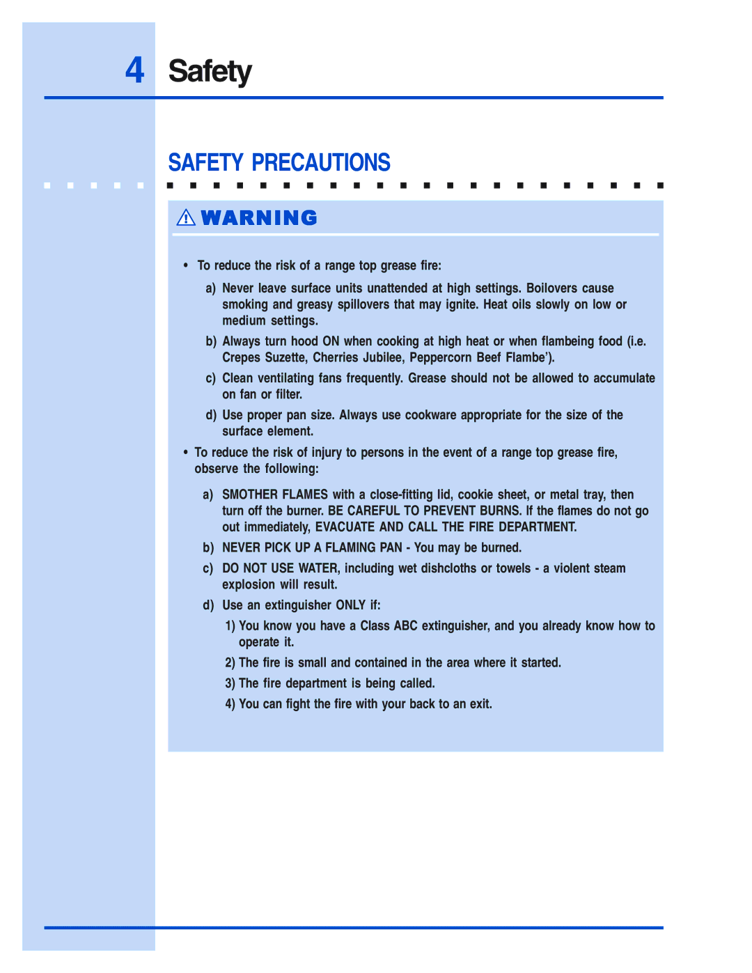 Electrolux E30DD75ESS, E48DD75ESS, E46DD75ESS, E36DD75ESS installation instructions Safety 