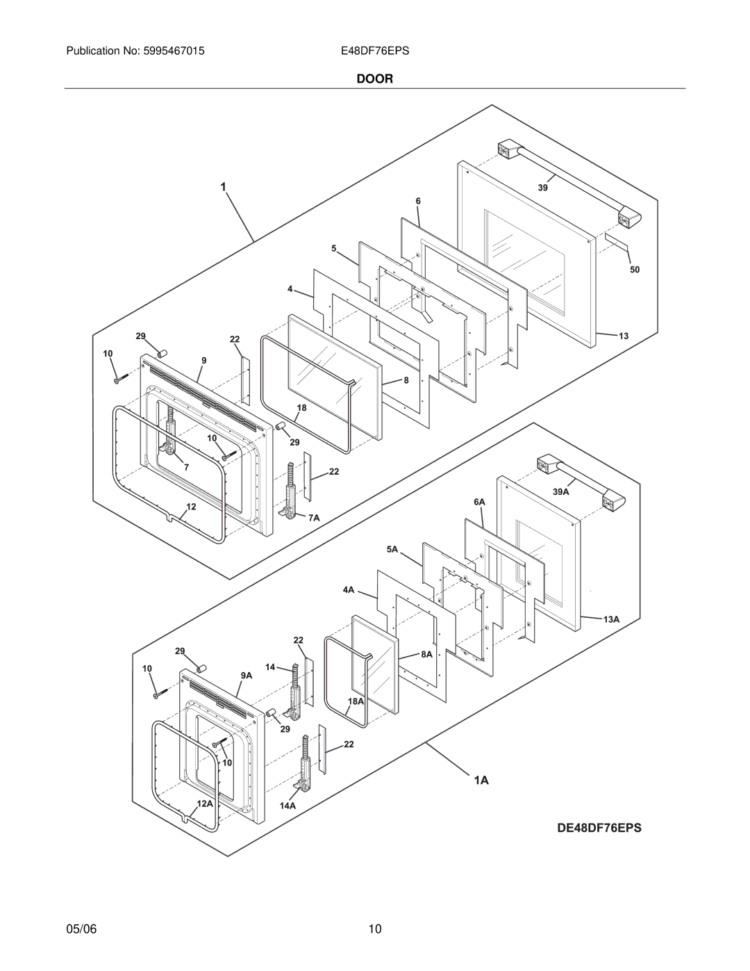 Electrolux E48DF76E installation instructions Door 