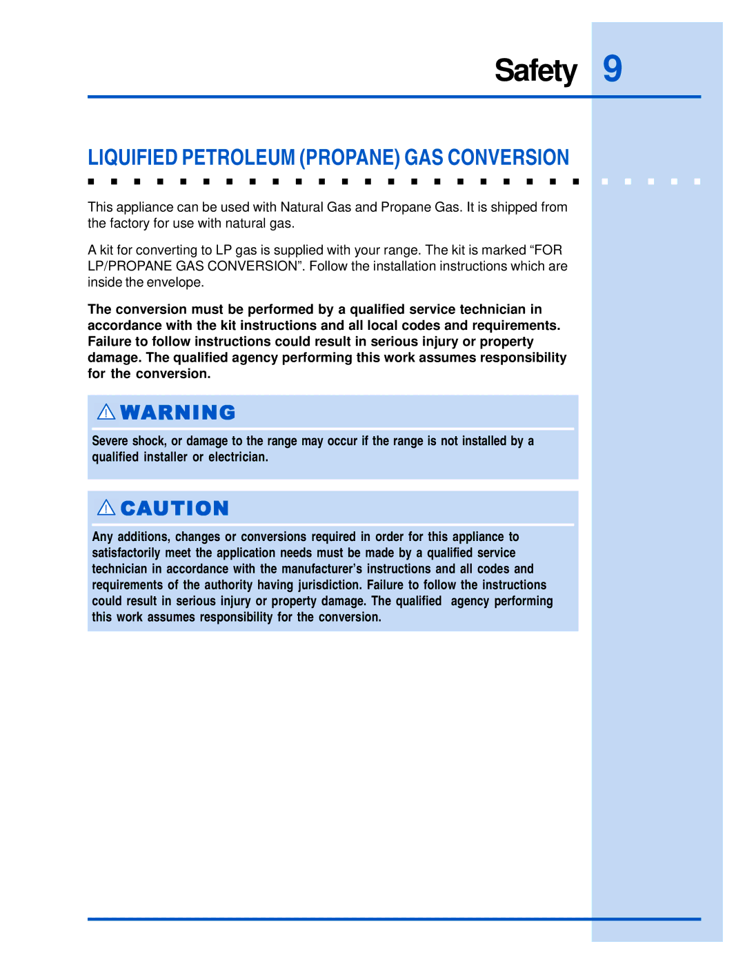 Electrolux E48DF76EPS, E30DF74EPS, E36DF76EPS manual Liquified Petroleum Propane GAS Conversion 