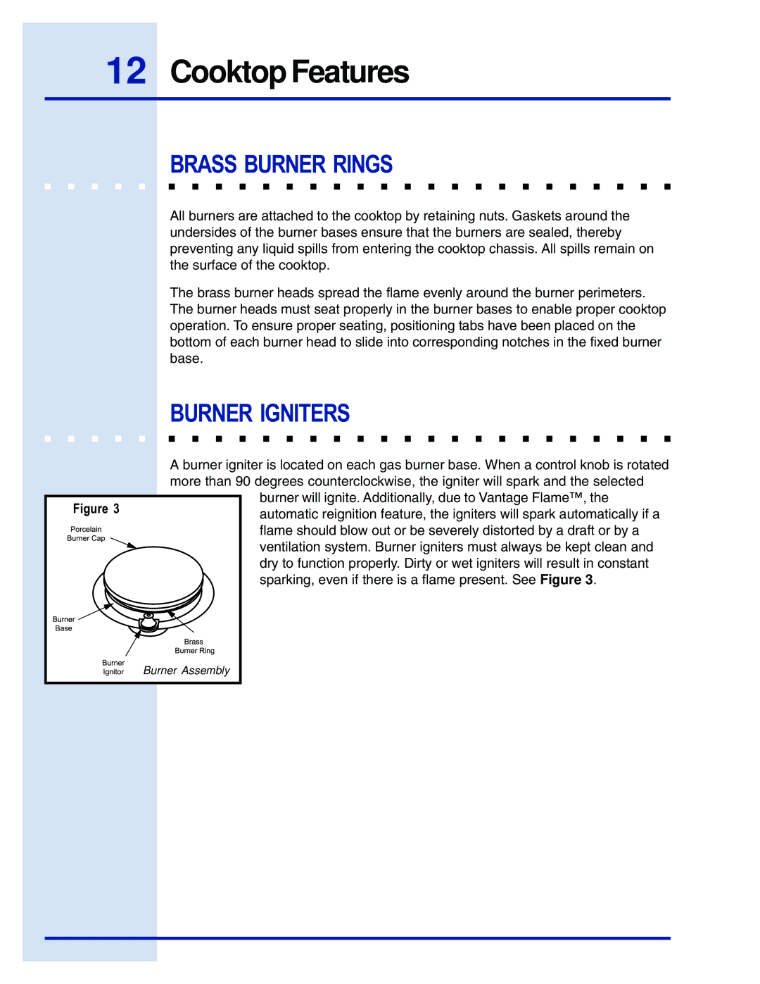 Electrolux E48GC76EPS manual Brass Burner Rings, Burner Igniters 