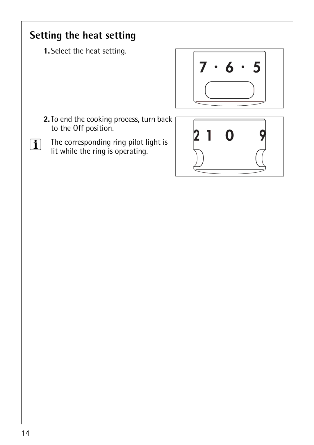 Electrolux E5731-4 manual Setting the heat setting 