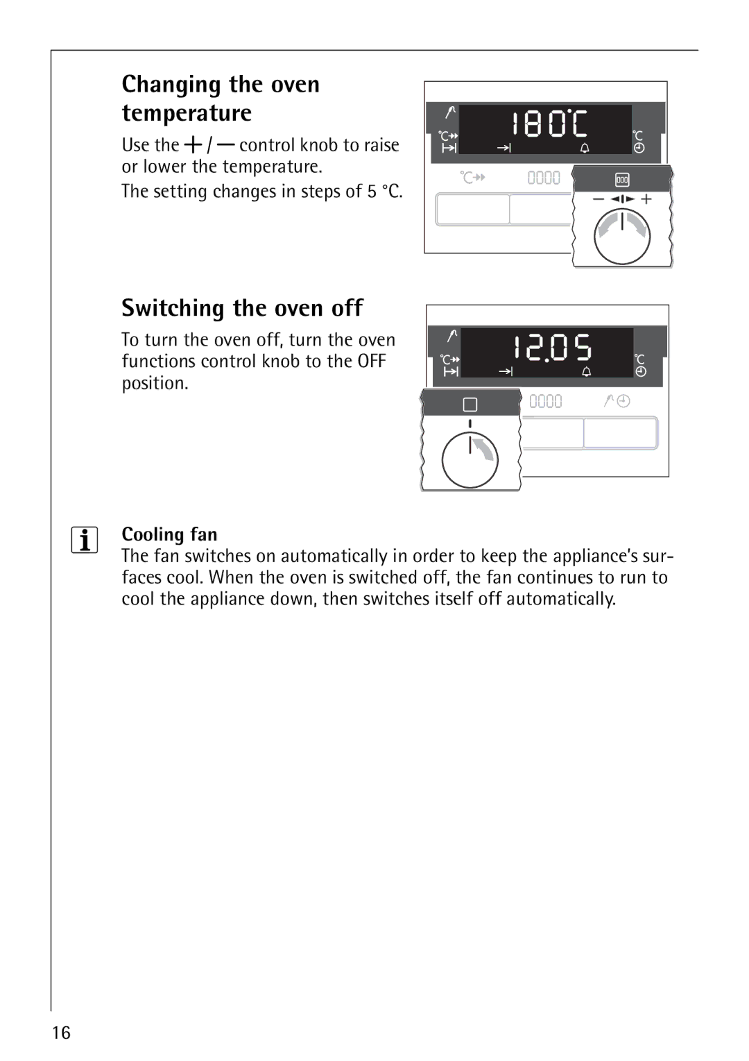 Electrolux E5731-4 manual Switching the oven off, Cooling fan 