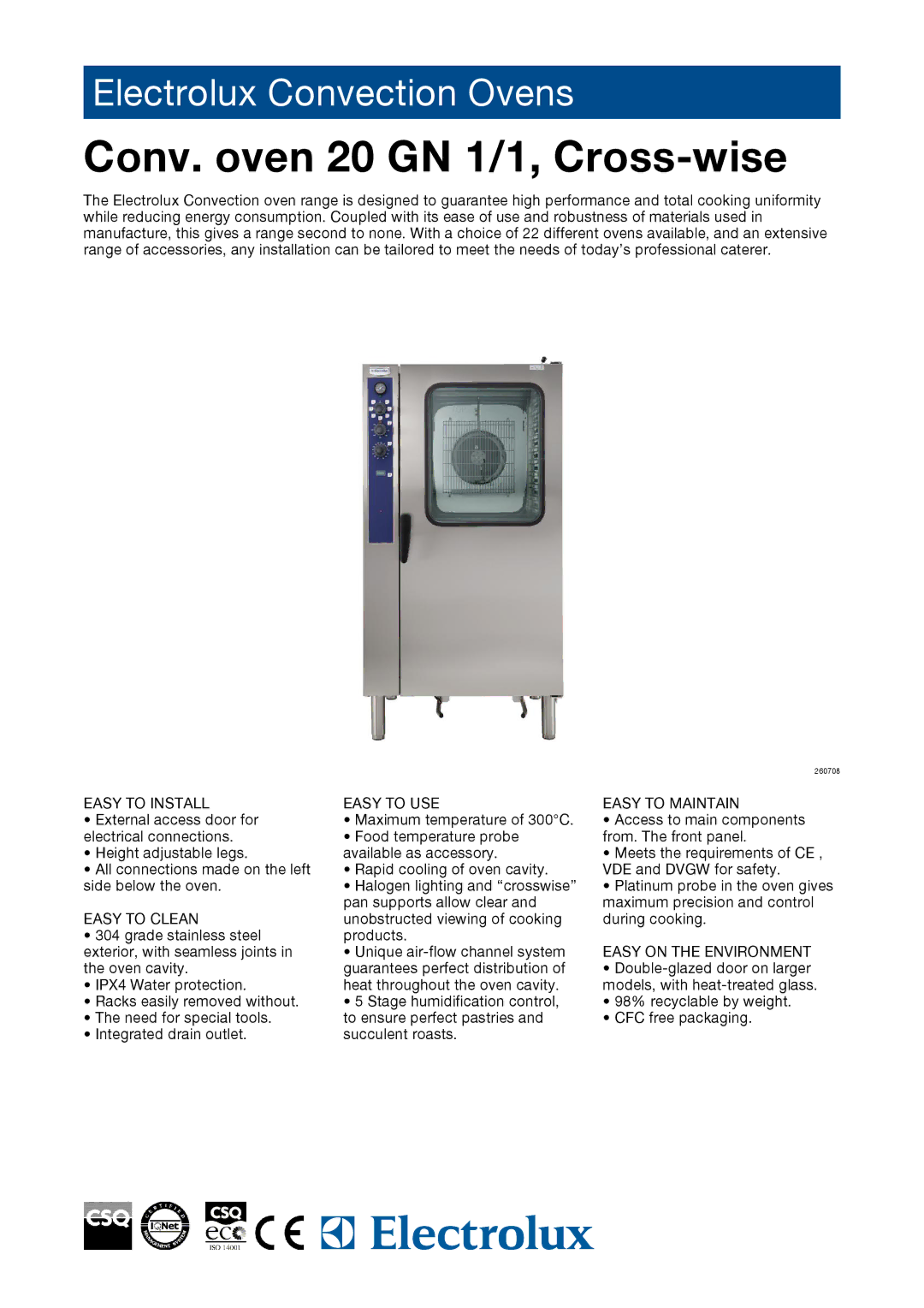 Electrolux 260708, EAA040 manual Easy to Install, Easy to Clean, Easy to USE, Easy to Maintain, Easy on the Environment 