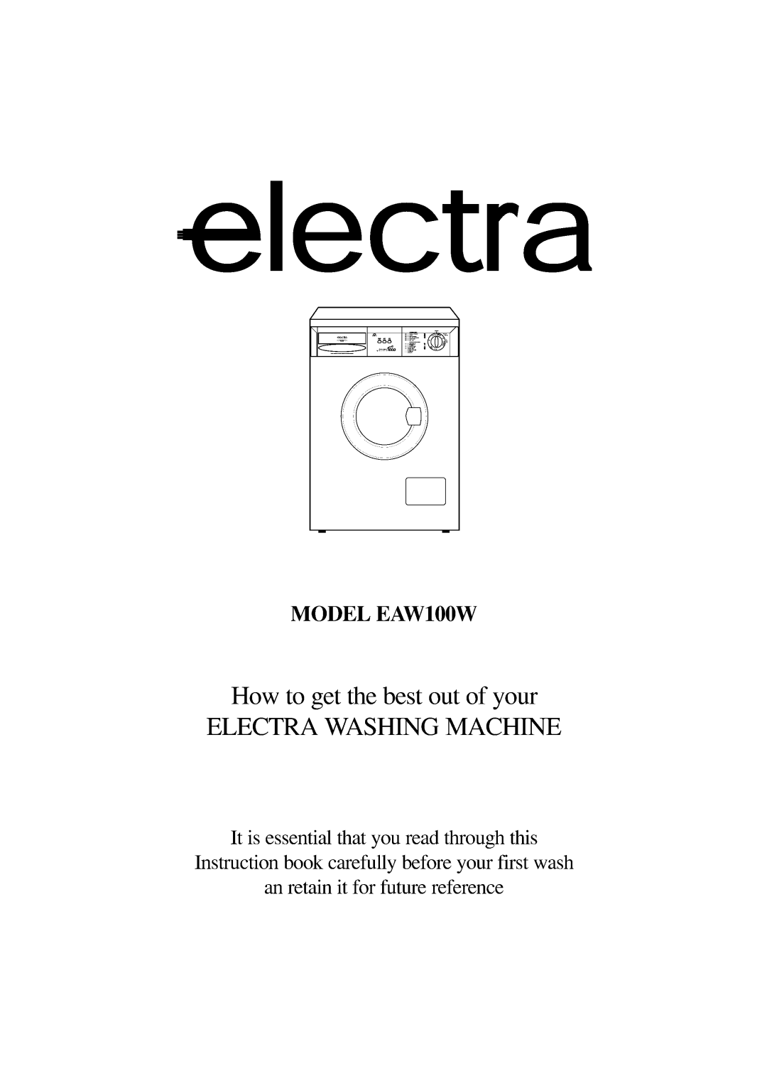 Electrolux EAW100W manual 