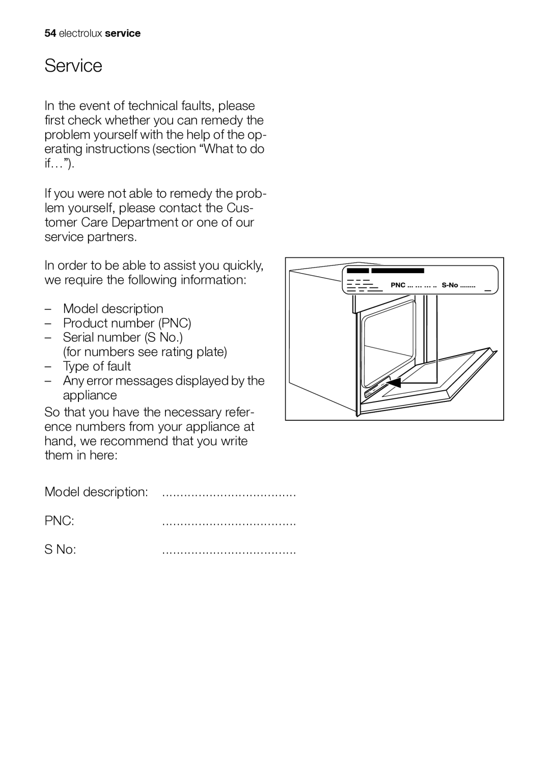 Electrolux EB GL40 user manual Service 