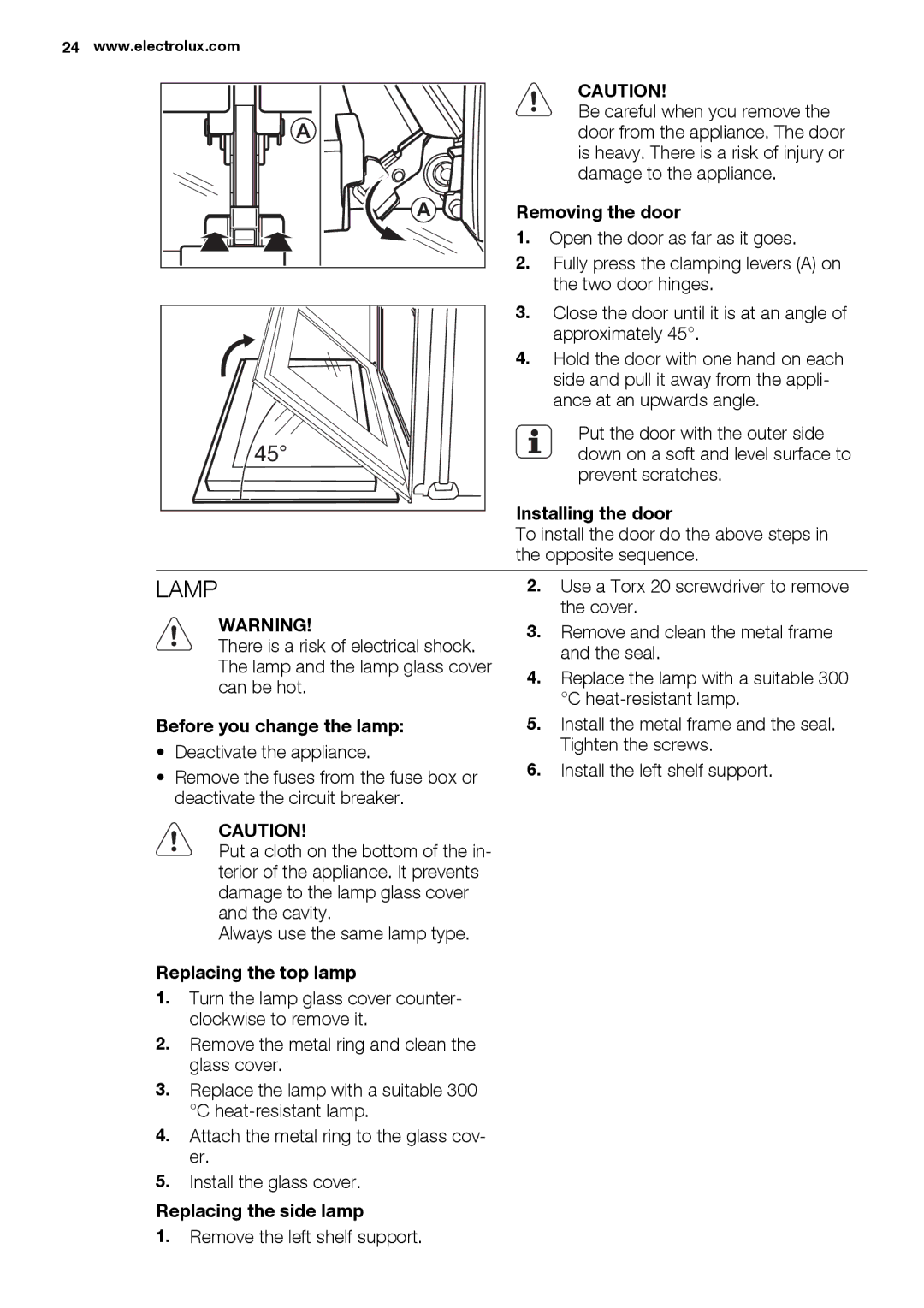 Electrolux EBGL70 user manual Lamp 