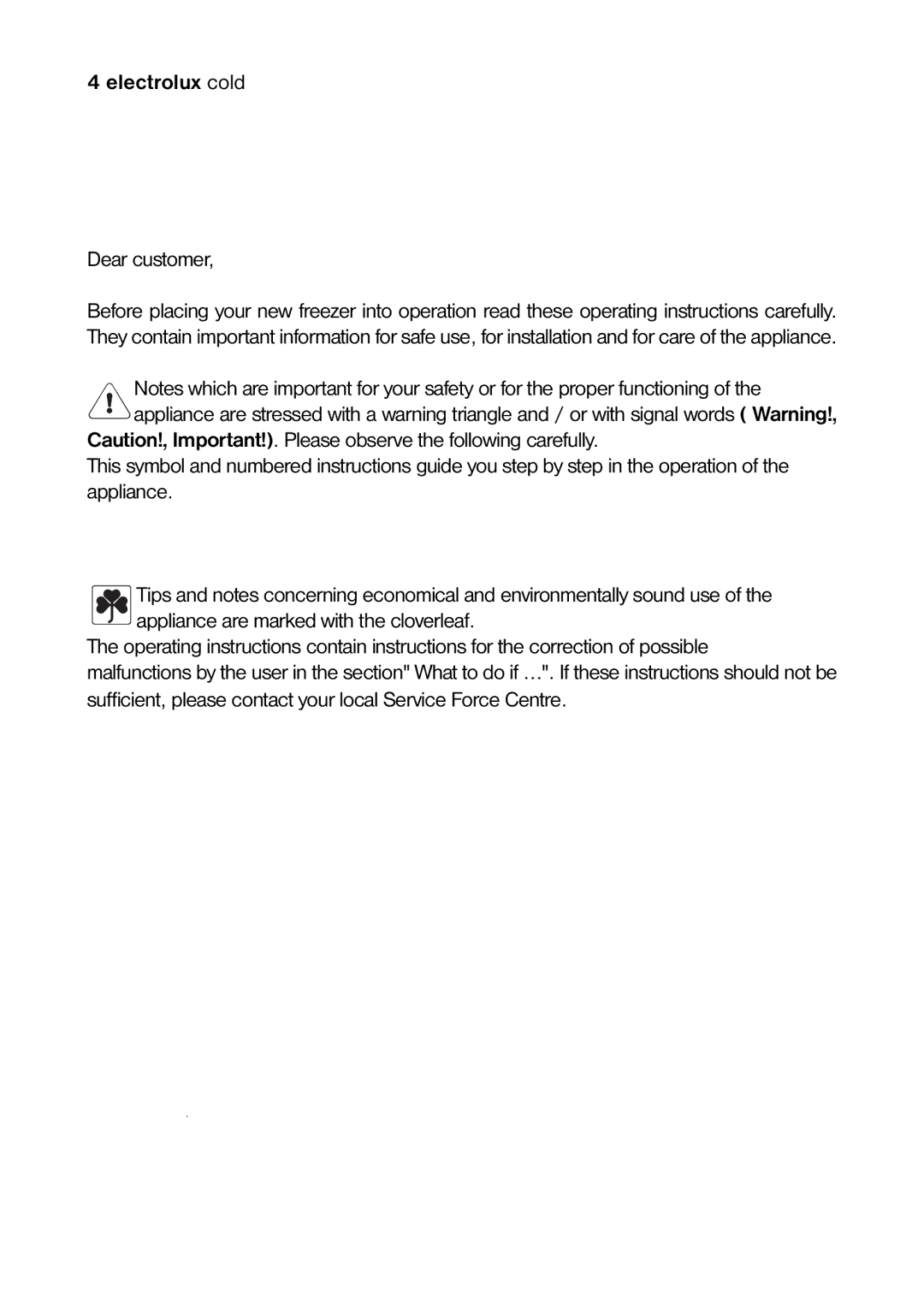 Electrolux ECM2771, ECM2471, ECM3571 manual Dear customer 