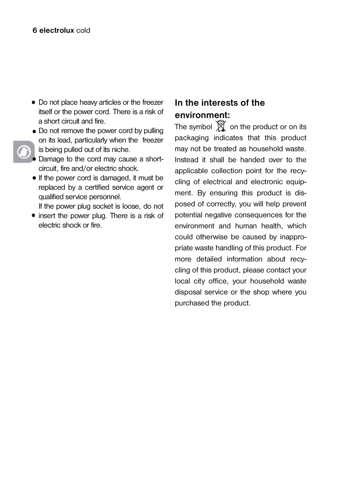 Electrolux ECM2471, ECM2771, ECM3571 manual Interests of the environment 