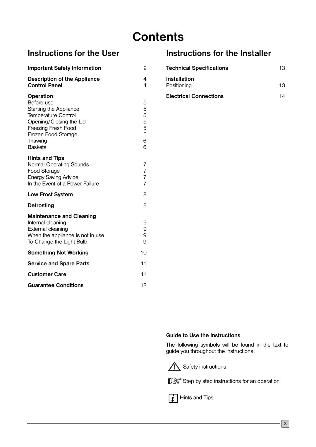 Electrolux ECN 1147 installation manual Contents 