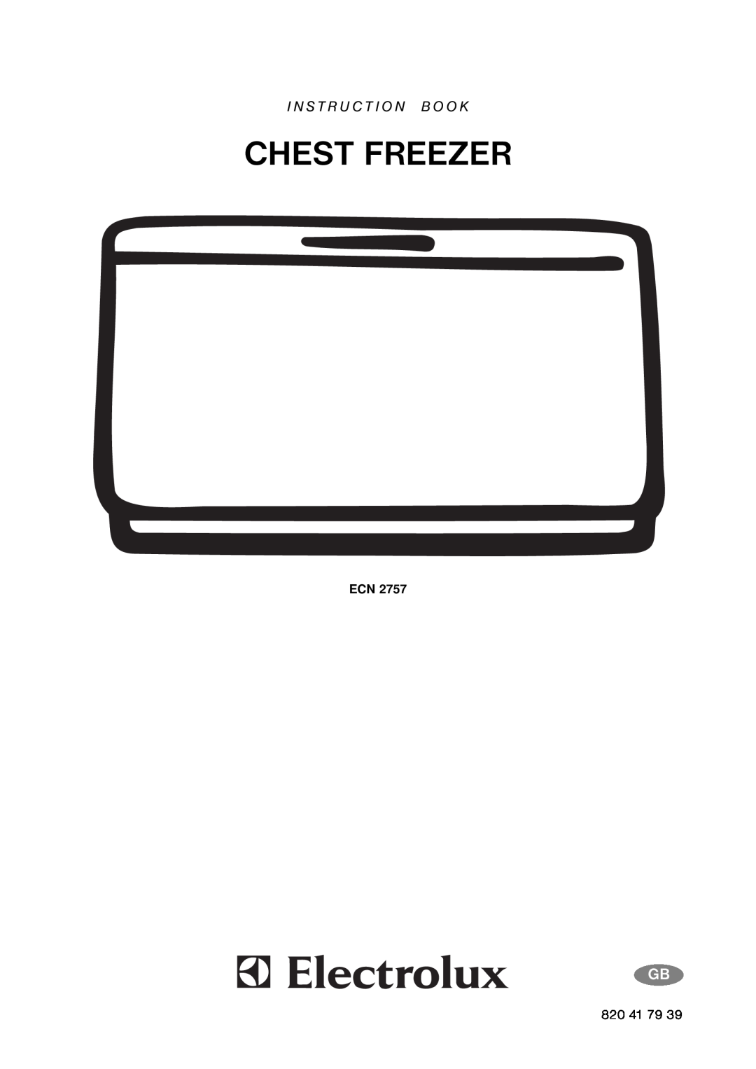 Electrolux ECN 2757 manual Chest Freezer, I N S T R U C T I O N B O O K 