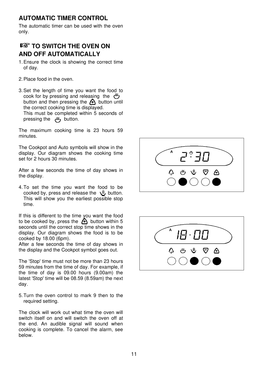 Electrolux EDB 872 manual Automatic Timer Control, To Switch the Oven on and OFF Automatically 