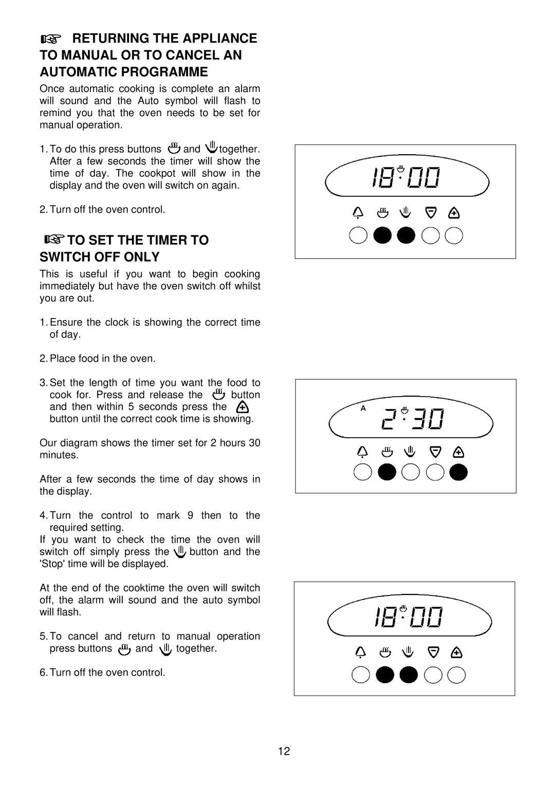 Electrolux EDB 872 manual To SET the Timer to Switch OFF only 