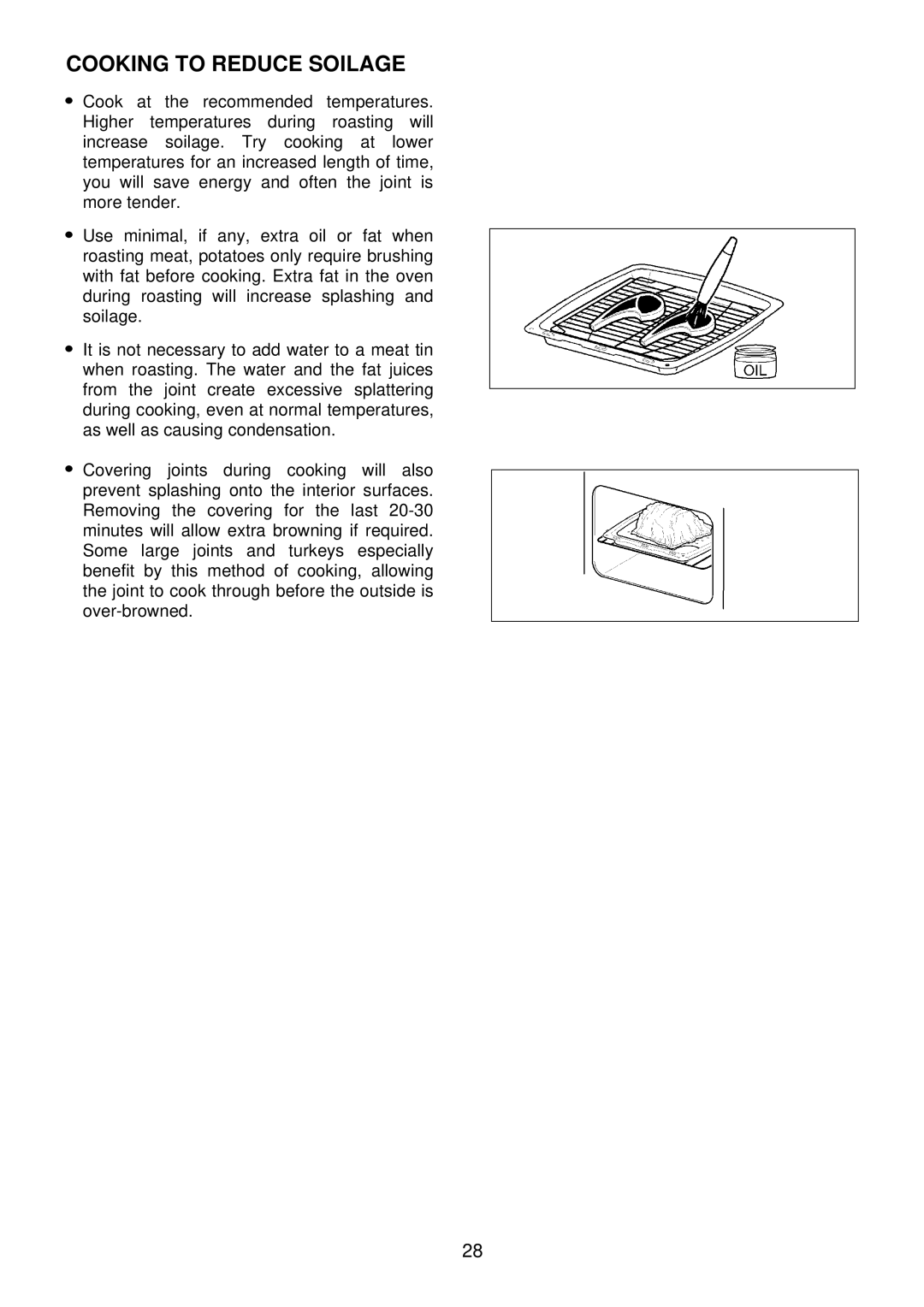 Electrolux EDB 872 manual Cooking to Reduce Soilage 