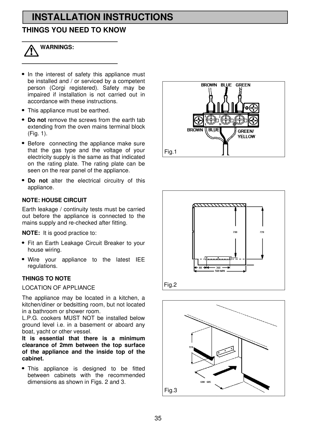 Electrolux EDB 872 manual Installation Instructions, Things YOU Need to Know 