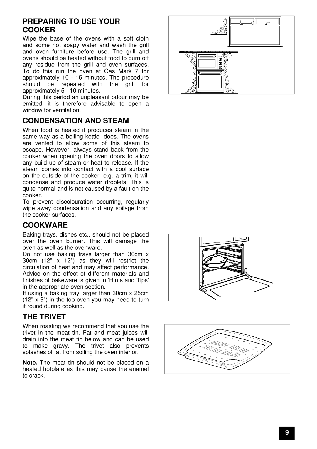 Electrolux EDB 874 manual Preparing to USE Your Cooker, Condensation and Steam, Cookware, Trivet 