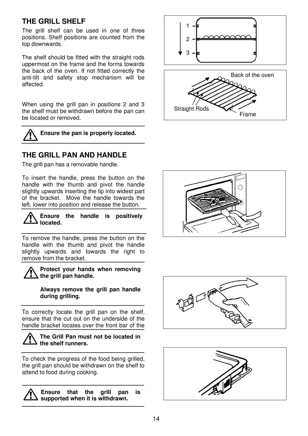 Electrolux EDB 876 manual Grill Shelf, Grill PAN and Handle 