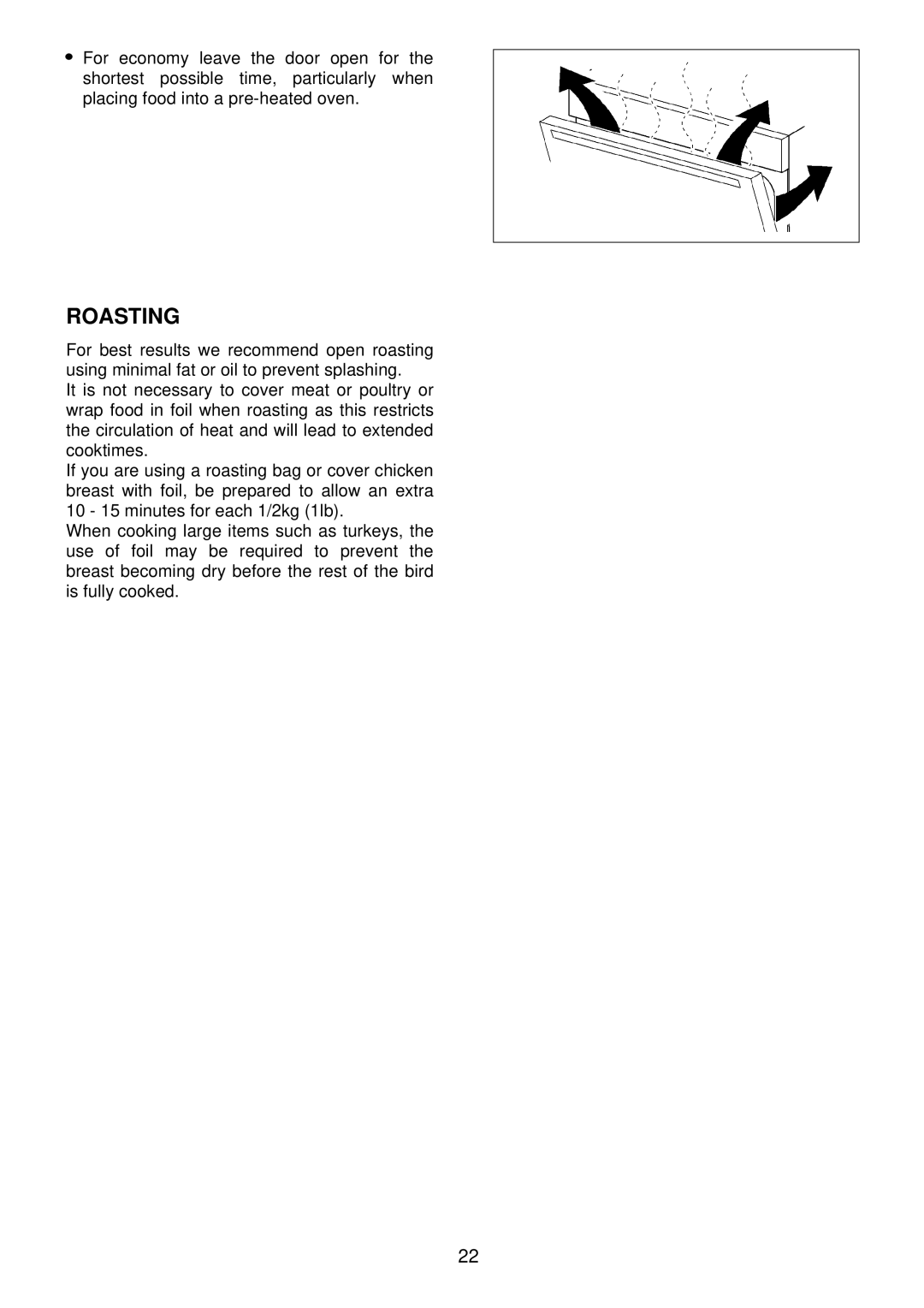 Electrolux EDB 876 manual Roasting 