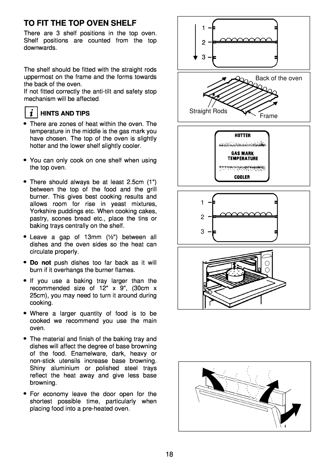 Electrolux EDB 876 manual To Fit The Top Oven Shelf, Hints And Tips 