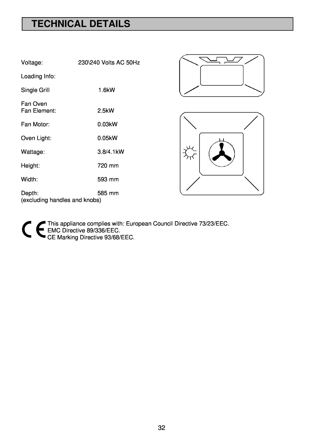 Electrolux EDB705 manual Technical Details 