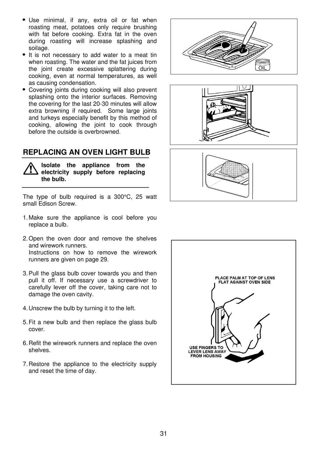 Electrolux EDB710 manual Replacing AN Oven Light Bulb 