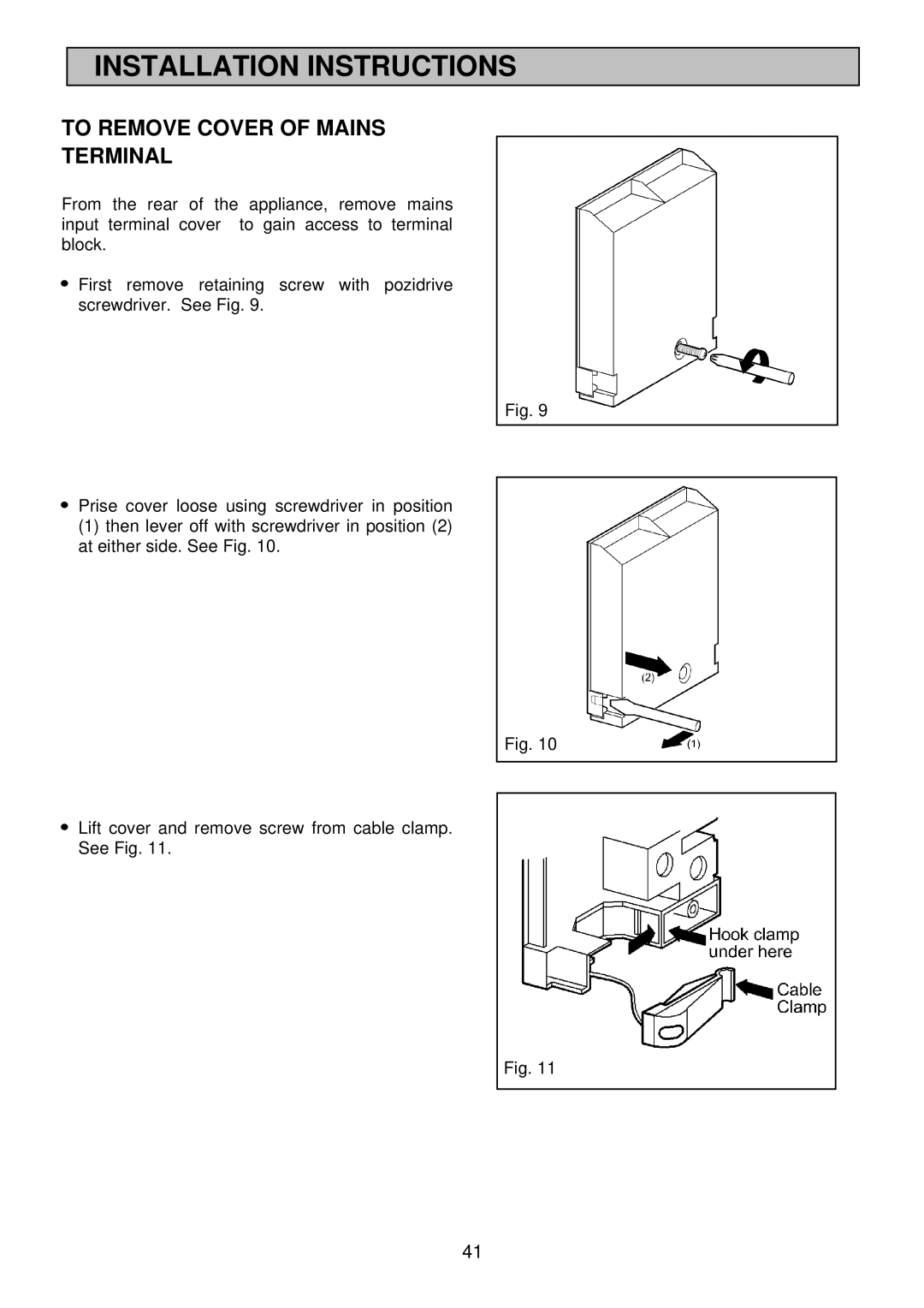 Electrolux EDB710 manual To Remove Cover of Mains Terminal 