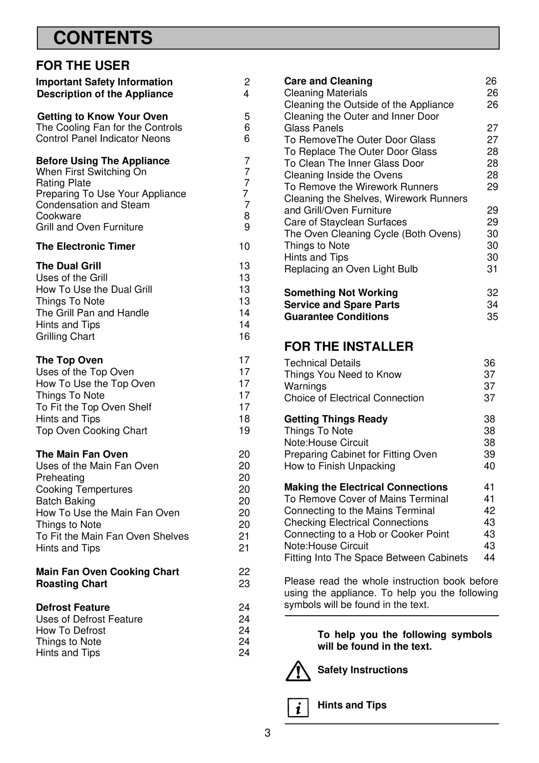 Electrolux EDB710X 33 manual Contents 